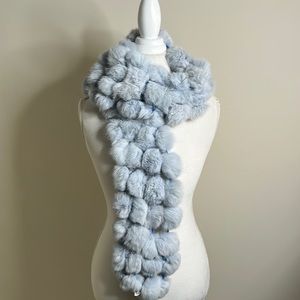 Platania made in Italy ball light blue soft scarf